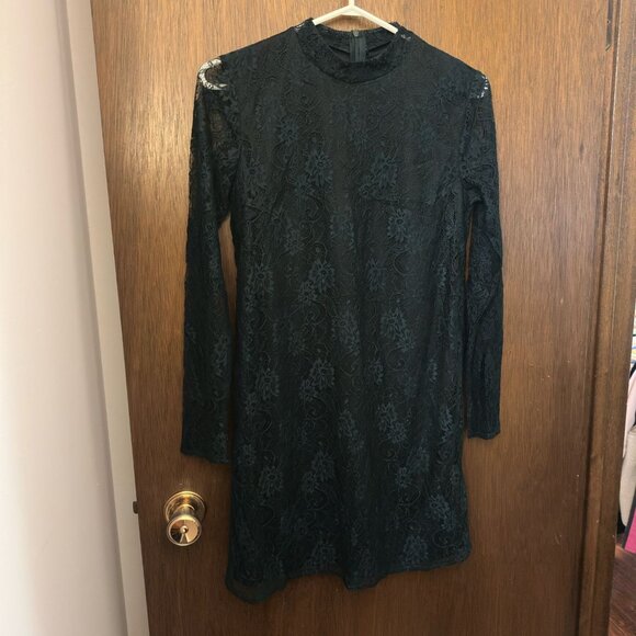 Dark Green Body Con Floral Detailed Dress - Picture 1 of 3